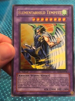 Elemental Hero Tempest Ultimate Rare German EEN-DE034 1st ed LP - Image 1 of 4