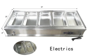 Electrics 5 Full Size Pan Commercial Food Warmer 110V Countertop Steamer 4" Deep - Picture 1 of 5