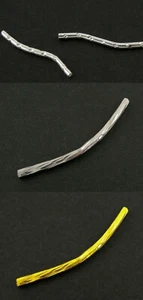 20 Metallperlen Röhrchen Space Tube Metallröhrchen gold silber platiium gebogen - Picture 1 of 8
