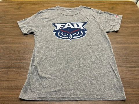 FAU Owls Men’s Gray T-Shirt - League Classic Fit - Large - Florida Atlantic Cover