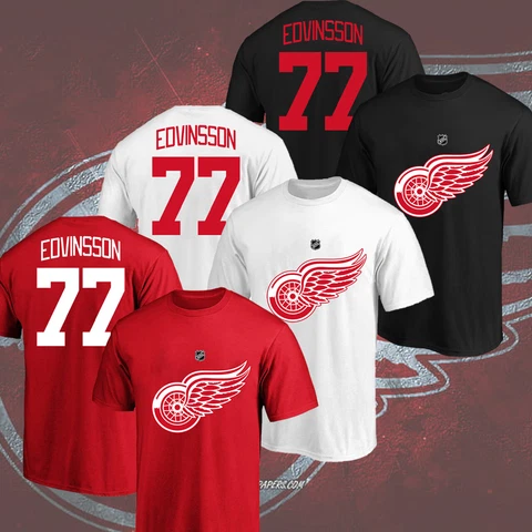 SALE!!! Simon Edvinsson #77 Detroit Red Wing Name & Number T Shirt S_5XL Cover