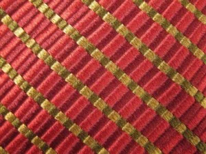 Necktie Shiny Red & Gold Textured & Striped Talbots Mens 100% Silk Made Italy (O - Picture 1 of 4