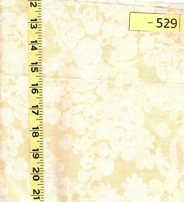 gold on gold flowers   (#529) cotton quilt fabric 1 yard  - Image 1 of 4