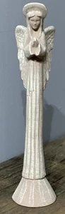 Red Clay Praying Pencil Angel Figurine 8 1/2" - Picture 1 of 10