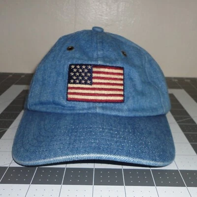 Gorra Liz Claiborne Denim Bordada Bandera Americana Hecha en EE. UU. Talla Única Foto 1 de 4