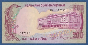VIETNAM DEL SUR / SOUTH VIETNAM -- 200 DÔNG ND ( 1972 ) -- aUNC -- U2 -- P.32a - Picture 1 of 2