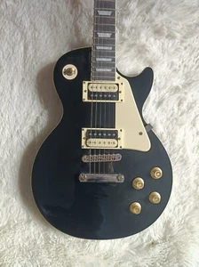 LP Electric Guitar Black Color Mahogany Body Rosewood Fretboard Fret Binding - Picture 1 of 8