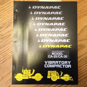 Dynapac CA-25 CA-30 OPERATORS MANUAL OPERATION MAINTENANCE GUIDE VIB COMPACTOR - Picture 1 of 5