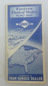 1949  Eastern United states  road  map Sunoco  oil  gas - Picture 1 of 4