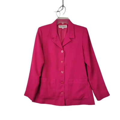Blazer mujer Appleseeds rosa manga larga botones bolsillos delanteros forrado talla 6 Foto 1 de 4