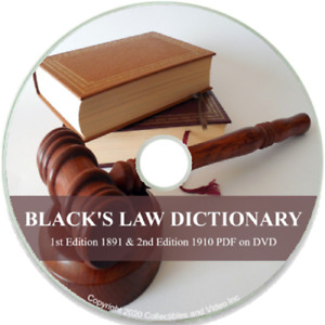 BLACK'S LAW DICTIONARY, 1st Edition 1891 and 2nd Edition 1910 PDF on DVD