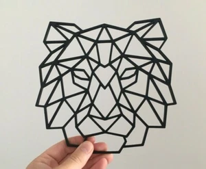 Geometric Tiger Animal Wall Art Decor Hanging Decoration Polygonal Pick a Colour - Picture 1 of 2