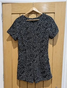 Disturbia Black And White Patterned Playsuit Romper Size 8 - Picture 1 of 5