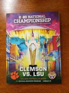 2019 2020 COLLEGE NATIONAL TITLE CHAMPIONSHIP PLAYOFF PROGRAM CLEMSON LSU TIGERS - Picture 1 of 1
