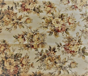 Stoff Blumen Polster Gardine Blumen auf cremefarbenem Hintergrund 1,5 Yards - Bild 1 von 2