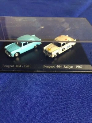 Atlas 1/87 duo PEUGEOT 404 1961 e PEUGEOT 404 RALLYE 1967 vintage da collezione - Immagine 1 di 4