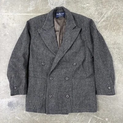 1980s Polo Ralph Lauren Double Breasted Wool Blazer Coat USA Size 6 - Image 1 of 4