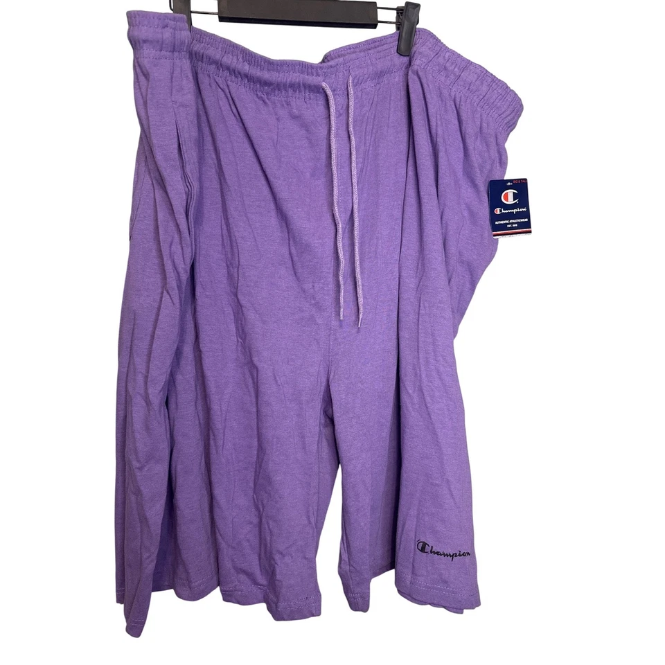 Champion Auténtico Ropa Deportiva Púrpura Pantalones Cortos para Sudar 5XL Cintura Elástica Cordón Foto 1 de 4