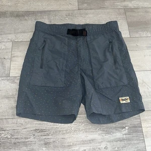 Howler Bros Shorts Mens 33 Blue Pedernales Packable Nylon Belted Outdoor Active - Picture 1 of 15