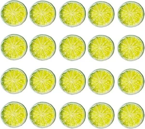 Mini Simulation Green Lemon Slices Plastic Fake Artificial Fruit - Picture 1 of 3
