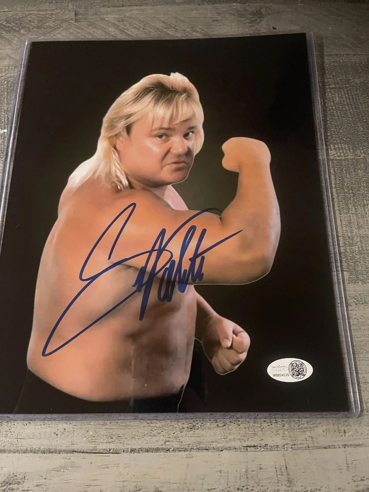 Greg "The Hammer" Valentine Signed Autograph 8X10 Photo WWF Vintage B/W Pose JSA - Image 1 of 1