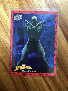 2024 Upper Deck Marvel Spider-Man #51 Black Panther Blue Foil SP - Imagen 1 de 2