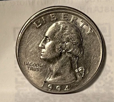 1994-P Washington Quarter Broad Struck  Mint Error - Image 1 of 2