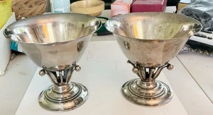 Vintage Matched Pr. Of Georg Jensen Compotes, Sterling, Denmark - Picture 1 of 4