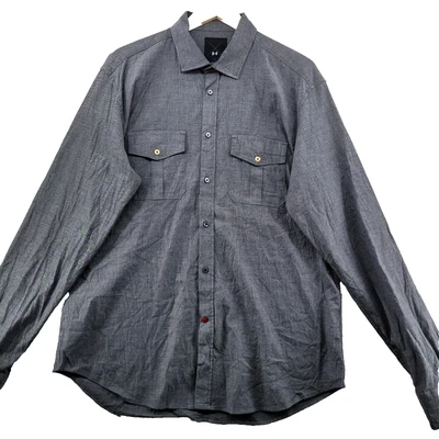 Under Armour Men's Size XL Gray Cotton Stretch Long Sleeve Casual Shirt Italy - Image 1 of 4