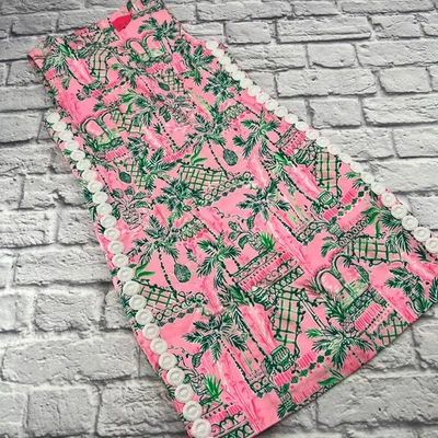 Lilly Pulitzer Mila Mandevilla Baby Always Worth It розовый зеленый принт на ладони размер 4 - Изображение 1 из 4