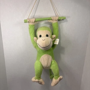 VTG Goffa Hanging Monkey Plush Light Green 13in Stuffed Animal With Tags - Picture 1 of 9