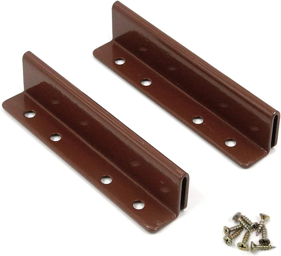 2 PCS Bed Frame Post Double Hook  Bracket Hanging Piece Bed Hook Plates with Scr - Image 1 of 4