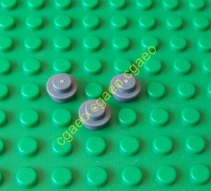 3 X Lego 4073 Plate, Round 1 x 1 Straight Side (dark bluish gray) - Imagen 1 de 1