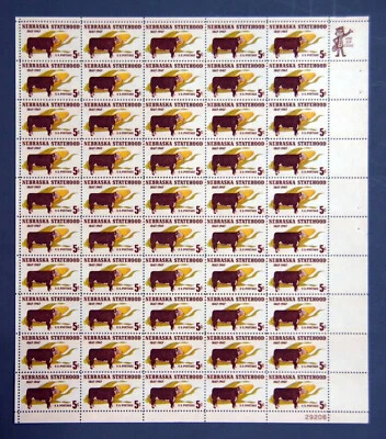 US Stamps 1967 Mint Sheet 5 cent "Nebraska Statehood" Jul 29th MNH SC# 1328 - Image 1 of 4