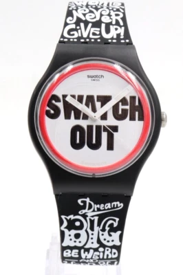 Nuevo Reloj Swiss Swatch Originals SWATCHOUT Negro Silicona 41mm SUOB160 $80 Foto 1 de 4