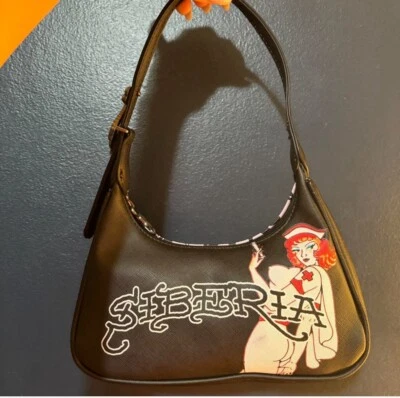 ED HARDY x Siberia Hills Shoulder Purse Vegan Leather Y2K 2 Sided - Image 1 of 4