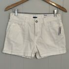 NEW Old Navy 3” Cuffed Shorts White Adjustable Waist Calla Lily Size 16