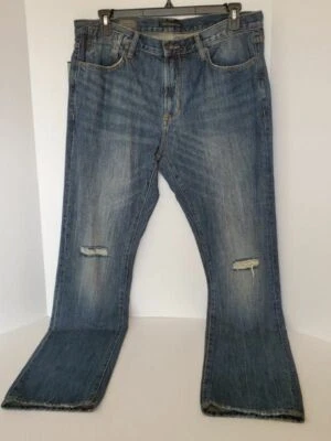 MEN'S JOHN VARVATOS BOWERY SLIM STRAIGHT MEDIUM BLUE JEANS SIZE 36X34 NWT - Image 1 of 4