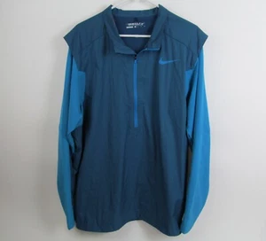 Nike Golf Hyperadapt Shied Windbreaker Mens XL Blue Color Block Half Zip - Picture 1 of 10