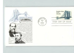 BROOKLYN BRIDGE, 1983 First Day of Issue, pic of Roebling Brothers, 100th Annive - Picture 1 of 1