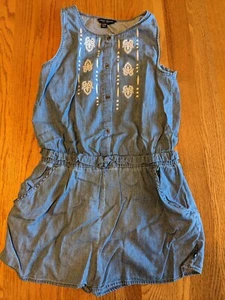 Lucky Brand Girls Romper Soft Denim Youth Size L 10-12 - Picture 1 of 3