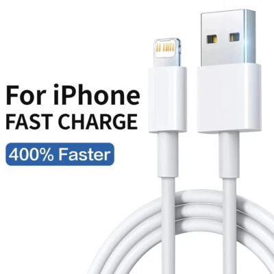 Heavy Duty USB Long Fast Charger Cable Lead For iPhone 14 13 12 11 X 8 7 0.25/2M - Image 1 of 4
