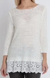Designer Pullover Gr. 40 Pfeffinger 3/4 - Ärmel weiß, neu - Bild 1 von 8