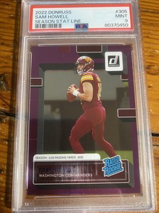 2022 Donruss Sam Howell #305 Season Stat Line /500 Rookie PSA 9 Mint