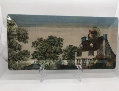 John Derian X Target Small Rectangular Tray Fall Thanksgiving Turkey House - Image 1 of 4