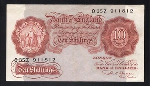 Great Britain - Old 10 Shilling Note (1949/1955) P368b - VF - Picture 1 of 2