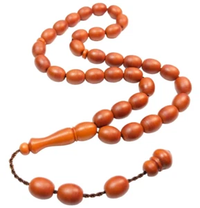 Darkening German Fiber Prayer Beads Barrel, Alman Tesbih Tasbih Misbaha 331 - Picture 1 of 13