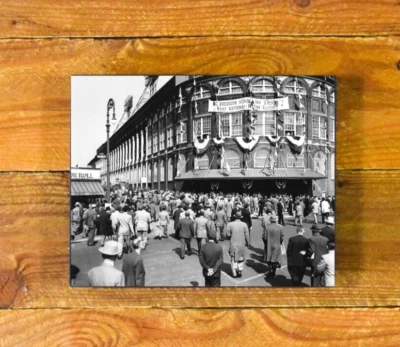 Ebbets Field Brooklyn Dodgers Ballpark - 1940's Exterior Image - Wood Wall Panel - Image 1 of 4