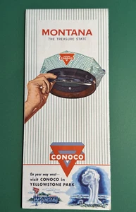 1963 Montana Conoco Road Map - Yellowstone, Glacier National Parks, NM - Picture 1 of 9