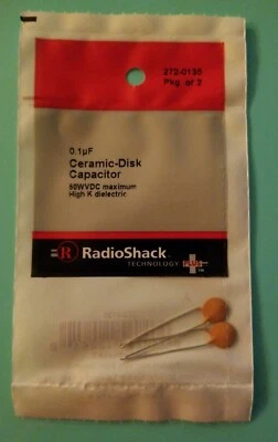 ¡NUEVO! Condensadores de disco de cerámica RadioShack 0,1 uF 2720135 *ENVÍO GRATUITO* Foto 1 de 3